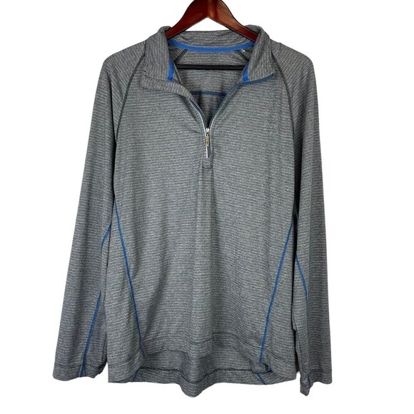 mens tommy bahama reversible half zip pullover top size Large Gray Athletic - Picture 1 of 7